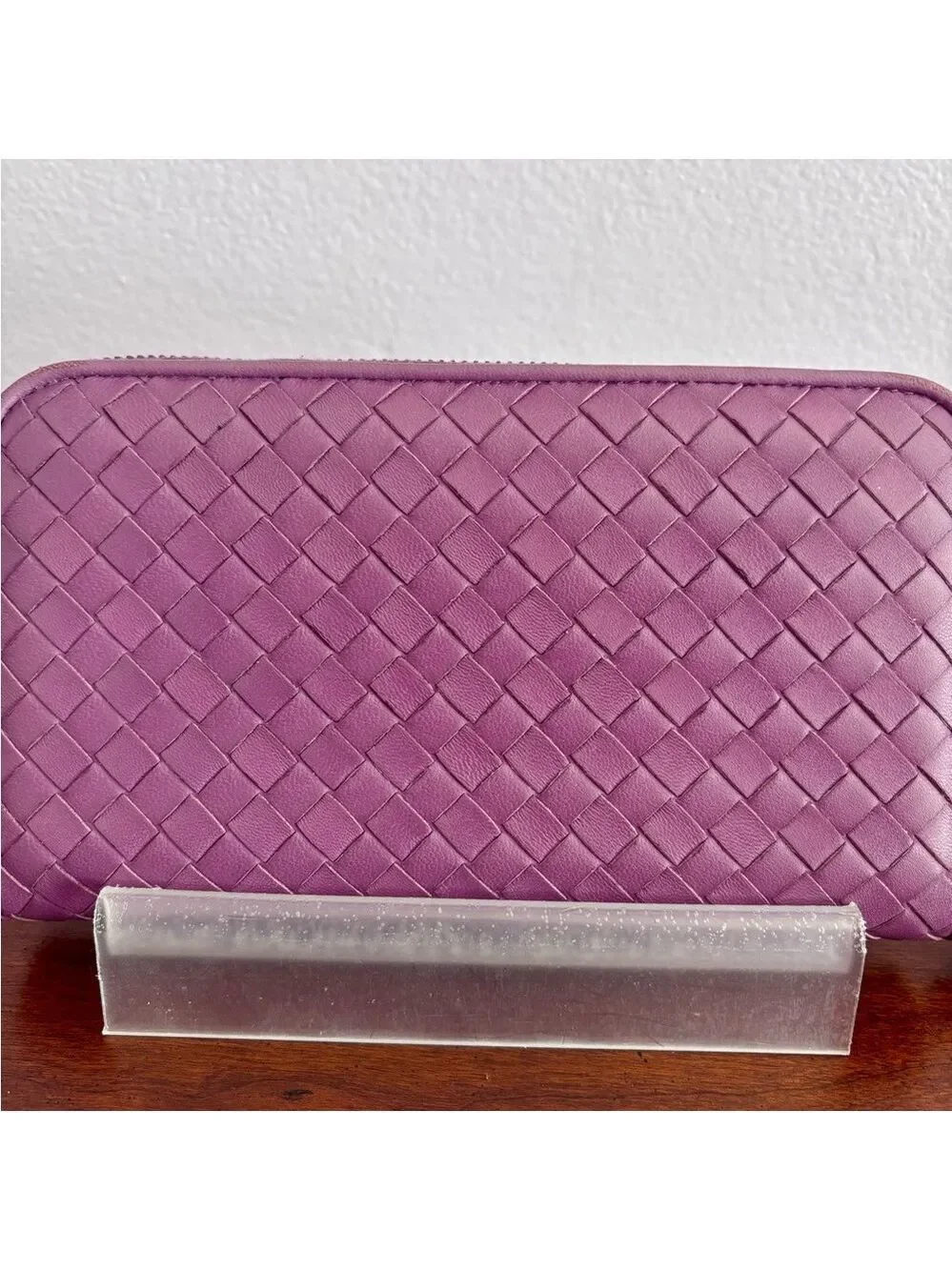 Bottega Veneta Purple Intrecciato Leather Zip-Around Wallet